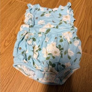 Angel Dear Floral Blue Baby Romper 0-3 Mths
